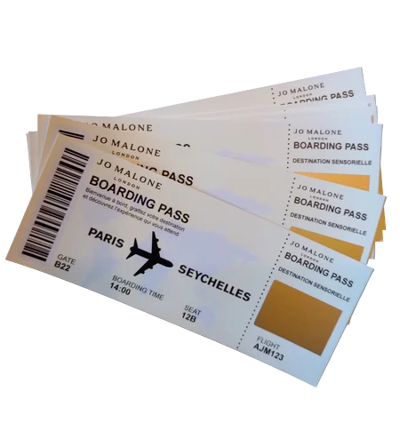 Tickets avec zone a gratter